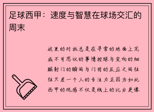足球西甲：速度与智慧在球场交汇的周末